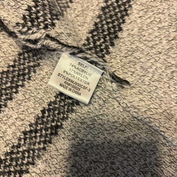 Emory Park Gray Hooded Long Sleeve Cardigan Sweater Size Medium Gray Gold - Picture 6 of 7